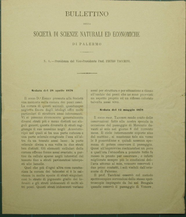 Bullettino della Società di scienze naturali ed economiche di Palermo. …