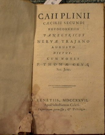 Caii Plinii Caecilii Secundi novocomensis panegyricus nervae Trajano Augusto dictus