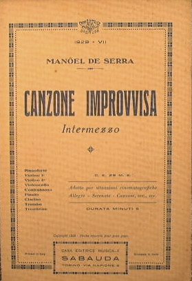 Canzone Improvvisa ( intermezzo ) ( allegretto grazioso )