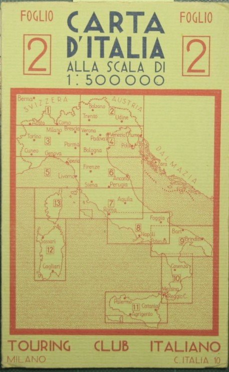 Carta d'Italia alla scala 1:500.000. Foglio 2