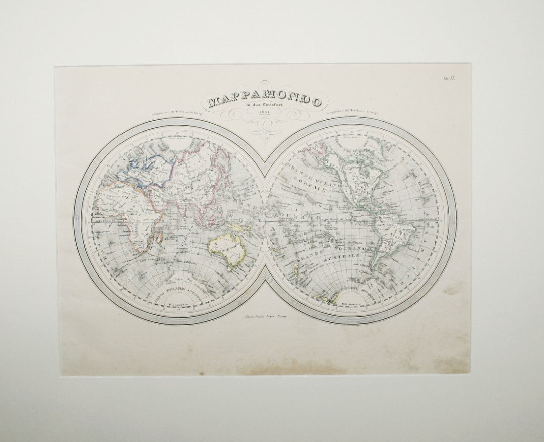 Carta Mappamondo dei due emisferi
