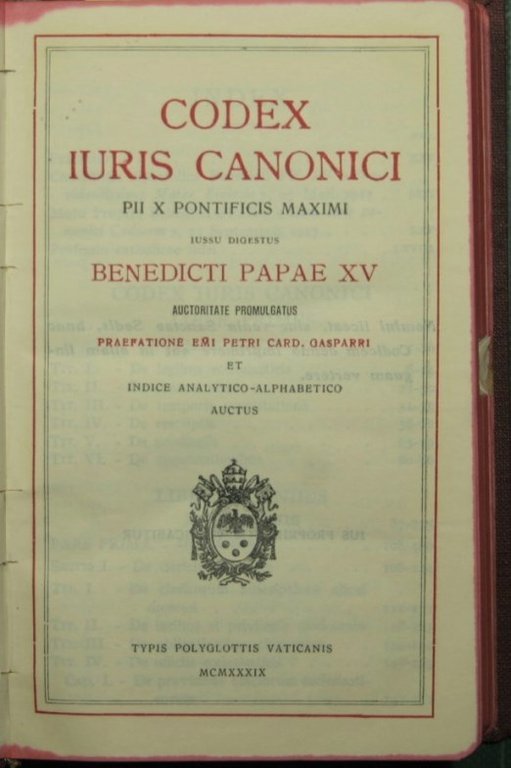 Codex iuris canonici Pii Pontificis Maximi
