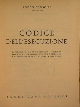 Codice dell'esecuzione