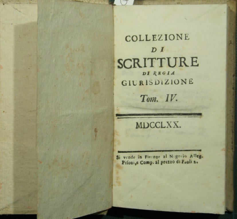 Collezione di scritture di regia giurisdizione. Vol. IV