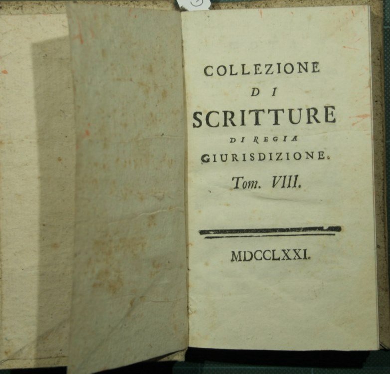 Collezione di scritture di regia giurisdizione. Vol. VIII