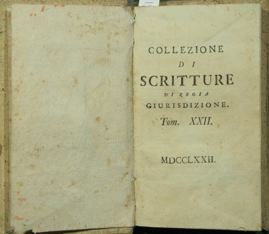 Collezione di scritture di regia giurisdizione. Vol. XXII
