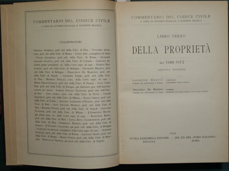 Commentario del Codice Civile - Libro terzo - Della proprietà. …