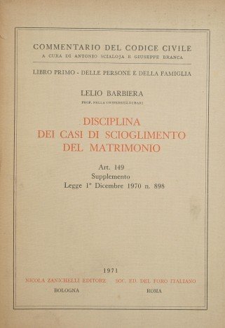 Commentario del Codice Civile. Libro I - Delle persone e …