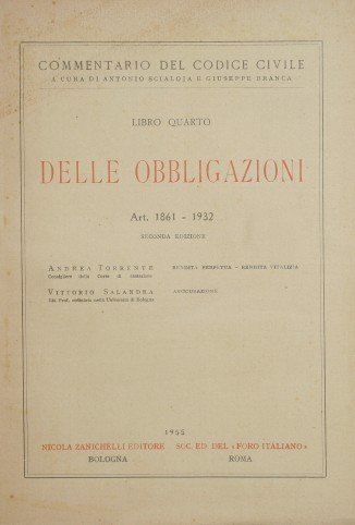 Commentario del Codice Civile. Libro IV - Delle obbligazioni. (Art. …