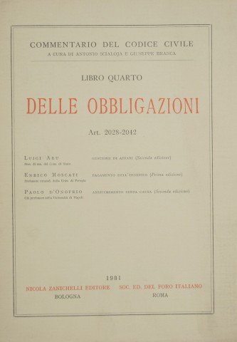 Commentario del Codice Civile. Libro IV - Delle obbligazioni. (Art. …