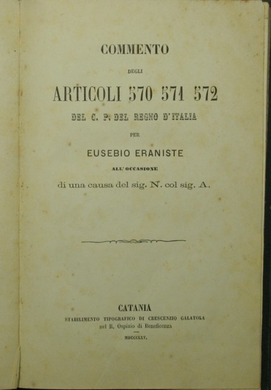 Commento degli articoli 570 571 572 del C. P. del …