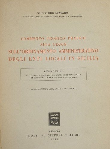 Commento teorico pratico alla legge sull'ordinamento amministrativo degli enti locali …