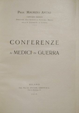 Conferenze ai medici in guerra
