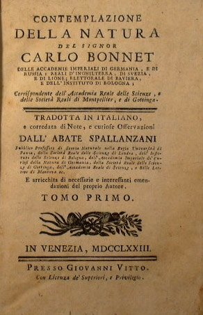 Contemplazione della natura del signor Carlo Bonnet delle Accademie Reali …