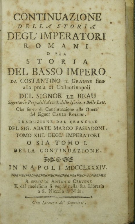 Continuazione della storia degl'Imperatori romani o sia Storia del Basso … | Immagine Gallery 3
