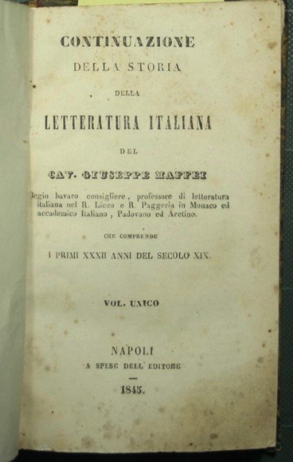 Continuazione della storia della letteratura italiana