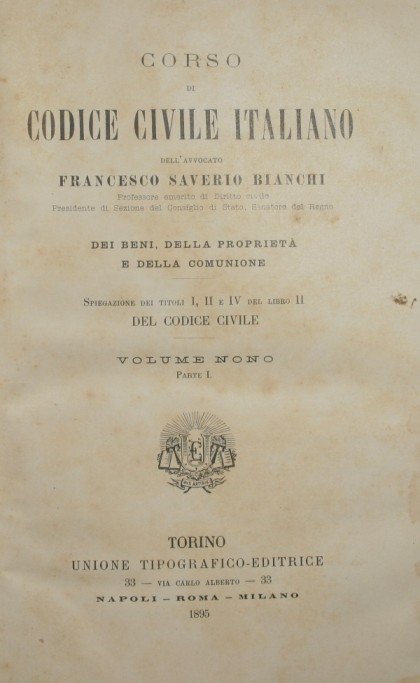 Corso di Codice Civile italiano. Vol. IX