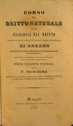 Corso di dritto naturale o di filosofia del dritto secondo …