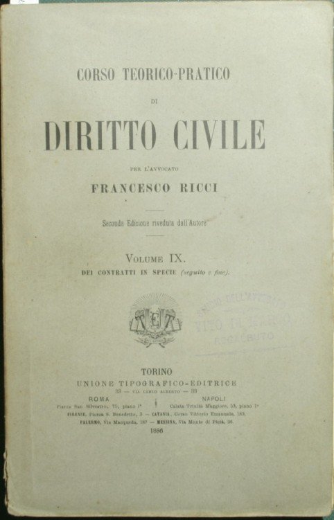 Corso teorico pratico di diritto civile. Vol. IX