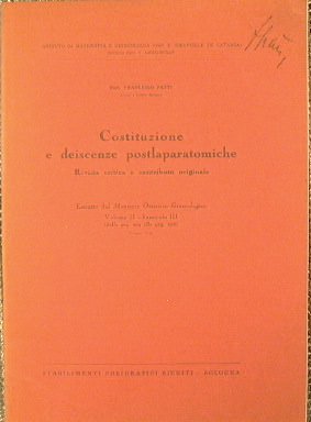 Costituzione e deiscenze postlaparotomiche