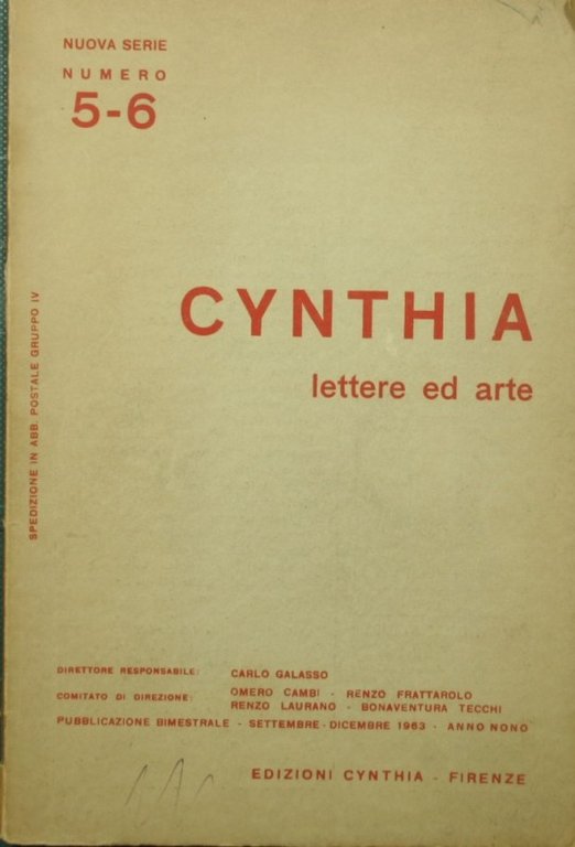 Cynthia. Lettere ad arte. N. 5-6 | Immagine Gallery 2