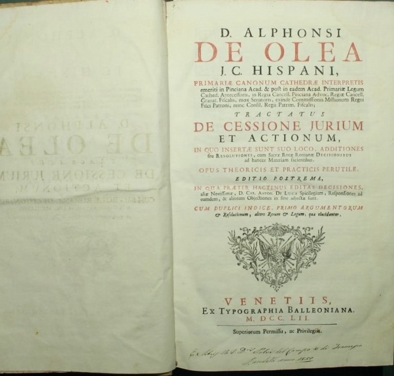 D. Alphonsi de Olea […] Tractatus de cessione jurium et …
