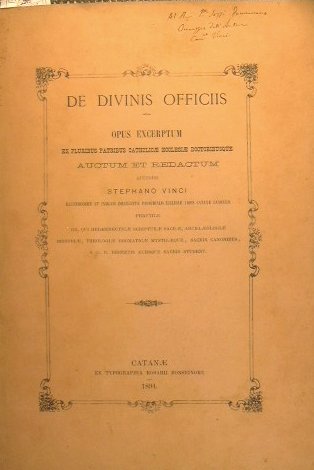 De divinis officiis : Opus excerptum ex pluribus patribus catholicae …