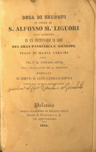 Deca di sermoni in onore di S. Alfonso M.a Liguori