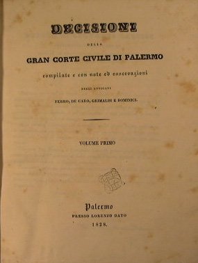 Decisioni della gran corte civile di Palermo