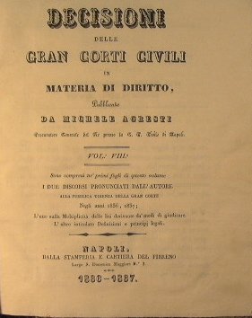 Decisioni delle Gran Corti Civili in materia di diritto