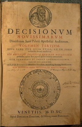 Decisionum novissimarum diversorum sacri palatij apostolici auditorum