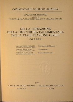 Della Cessazione della Procedura Fallimentare.Della Riabilitazione Civile