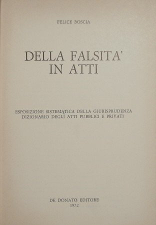 Della falsità in atti