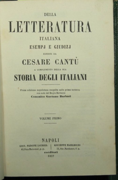 Della letteratura italiana