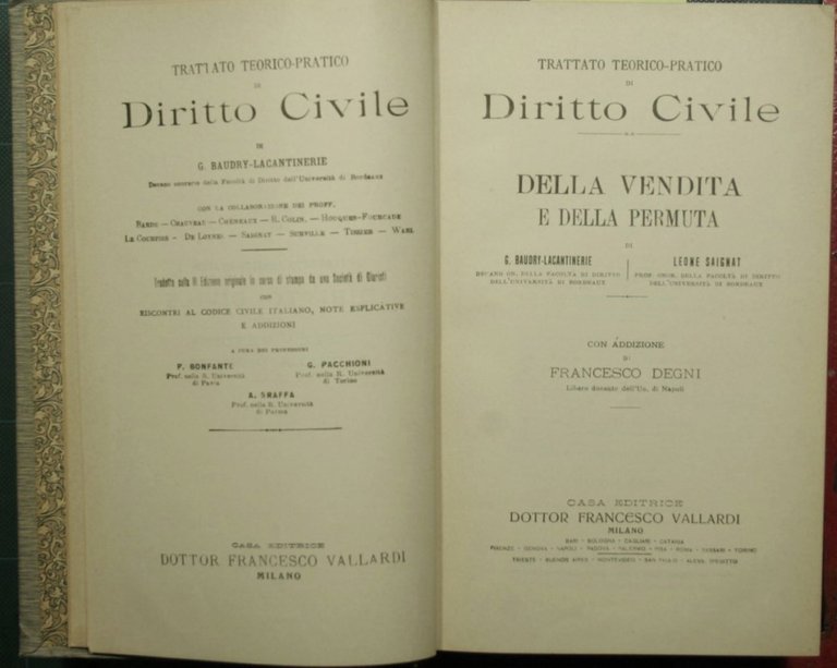 Della vendita e della permuta