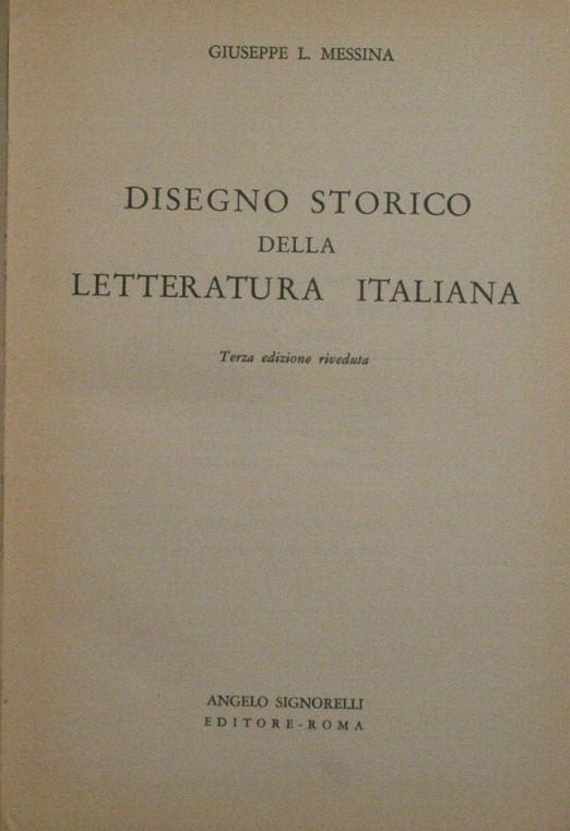 Disegno storico della letteratura italiana