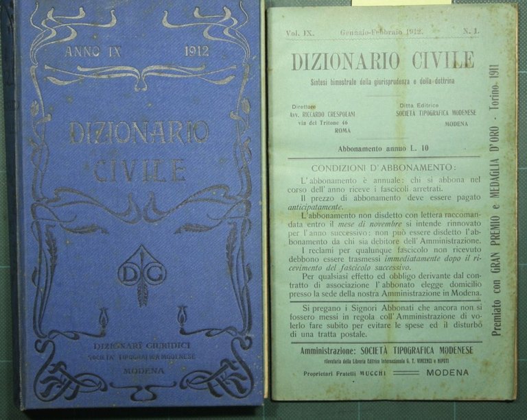 Dizionario civile - Vol. IX, 1912