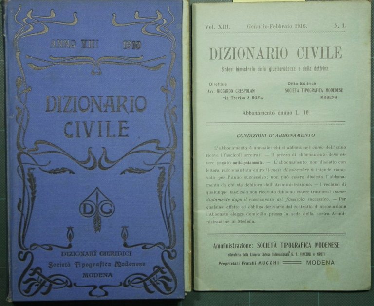 Dizionario civile - Vol. XIII, 1916