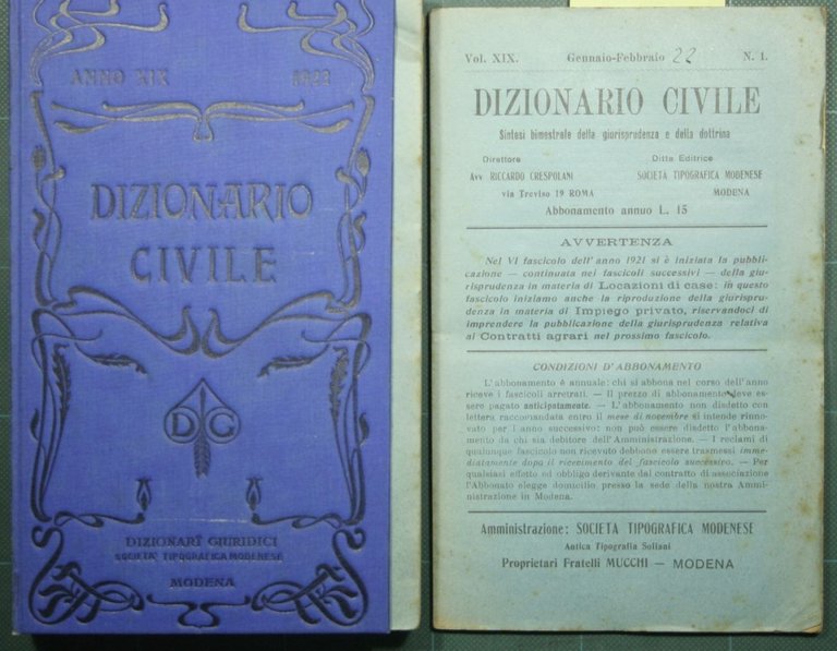 Dizionario civile - Vol. XIX, 1922