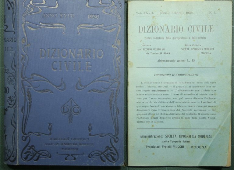 Dizionario civile - Vol. XXVII, 1930