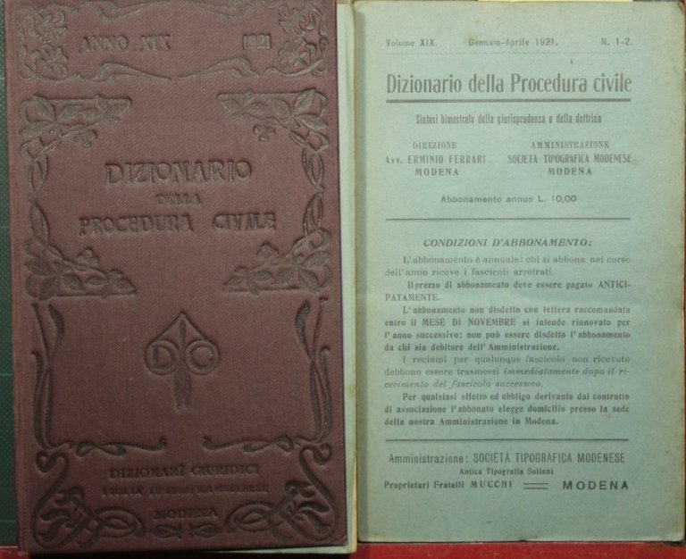 Dizionario della procedura civile - Vol. XIX, 1921