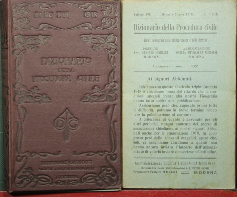 Dizionario della procedura civile - Vol. XVI, 1918