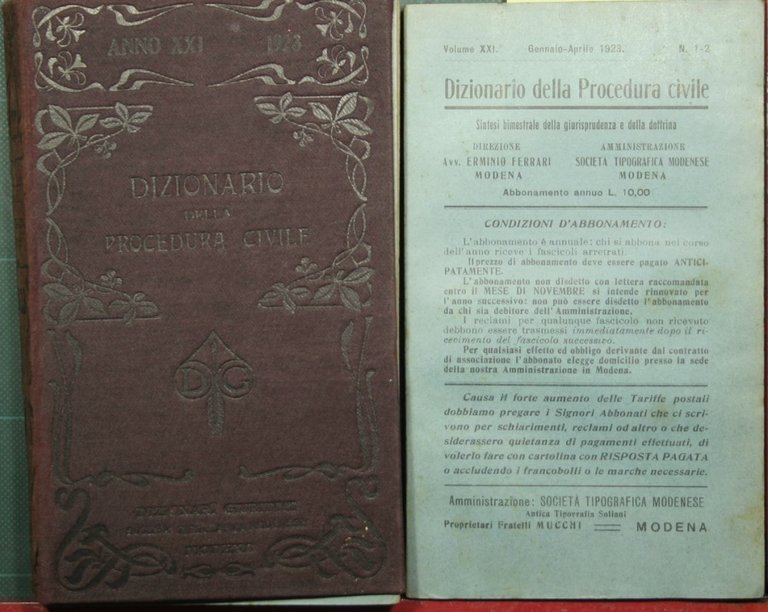 Dizionario della procedura civile - Vol. XXI, 1923