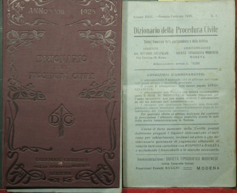 Dizionario della procedura civile - Vol. XXIII, 1925