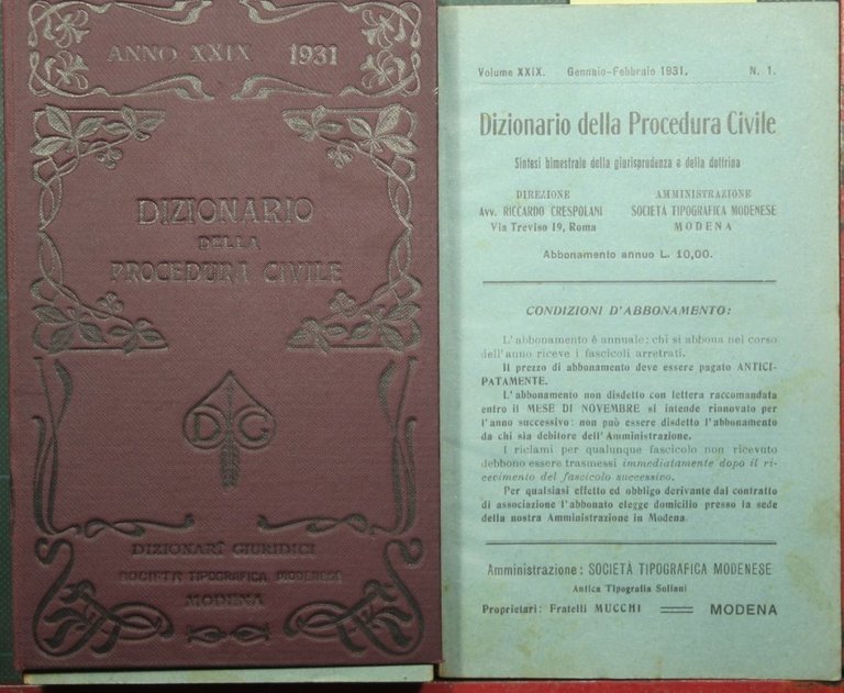 Dizionario della procedura civile - Vol. XXIX, 1931