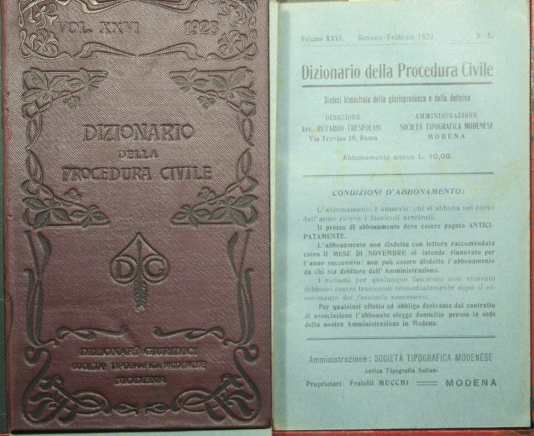 Dizionario della procedura civile - Vol. XXVI, 1928