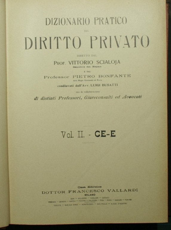 Dizionario pratico del diritto privato. Vol. II - CE-E