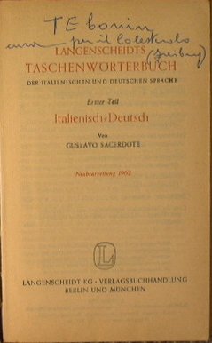 Dizionario tascabile della lingua italiana e tedesca (Taschenworterbuch der italienischen …