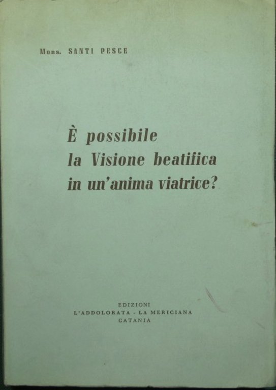 È possibile la visione beatifica in un'anima viatrice?