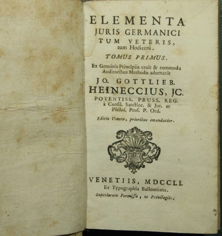 Elementa juris Germanici tum veteris, tum hodierni